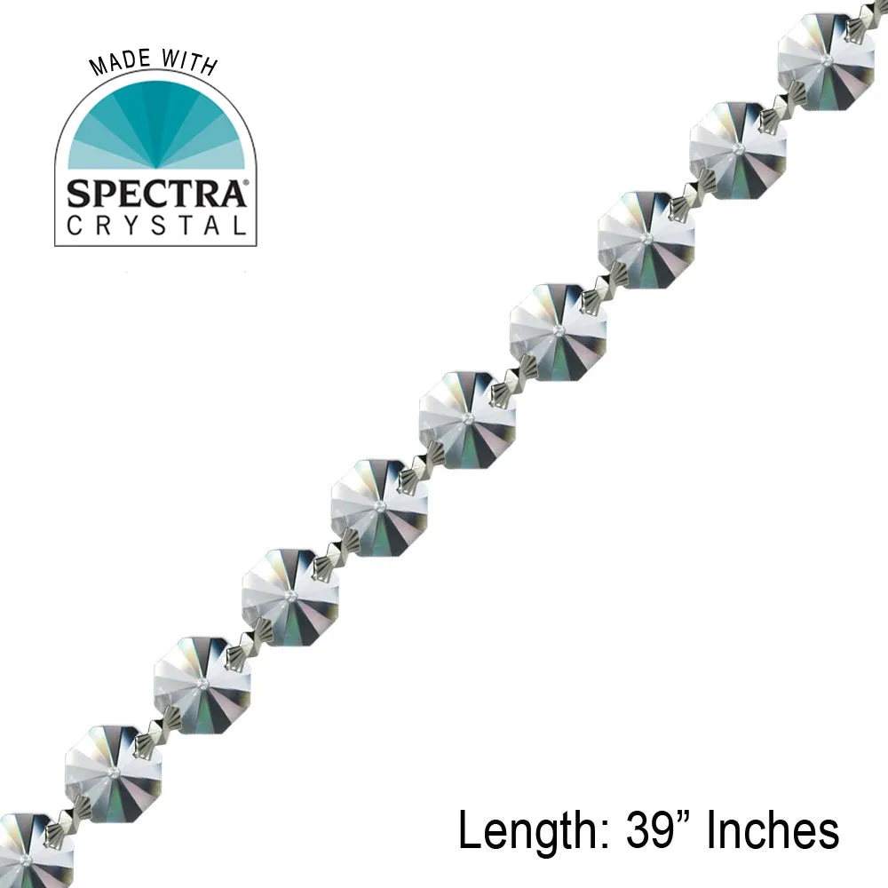 Crystal Garland Swarovski Spectra Crystal Octagon Prisms Strand