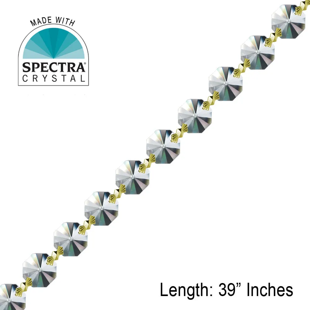 Crystal Garland Swarovski Spectra Crystal Octagon Prisms Strand