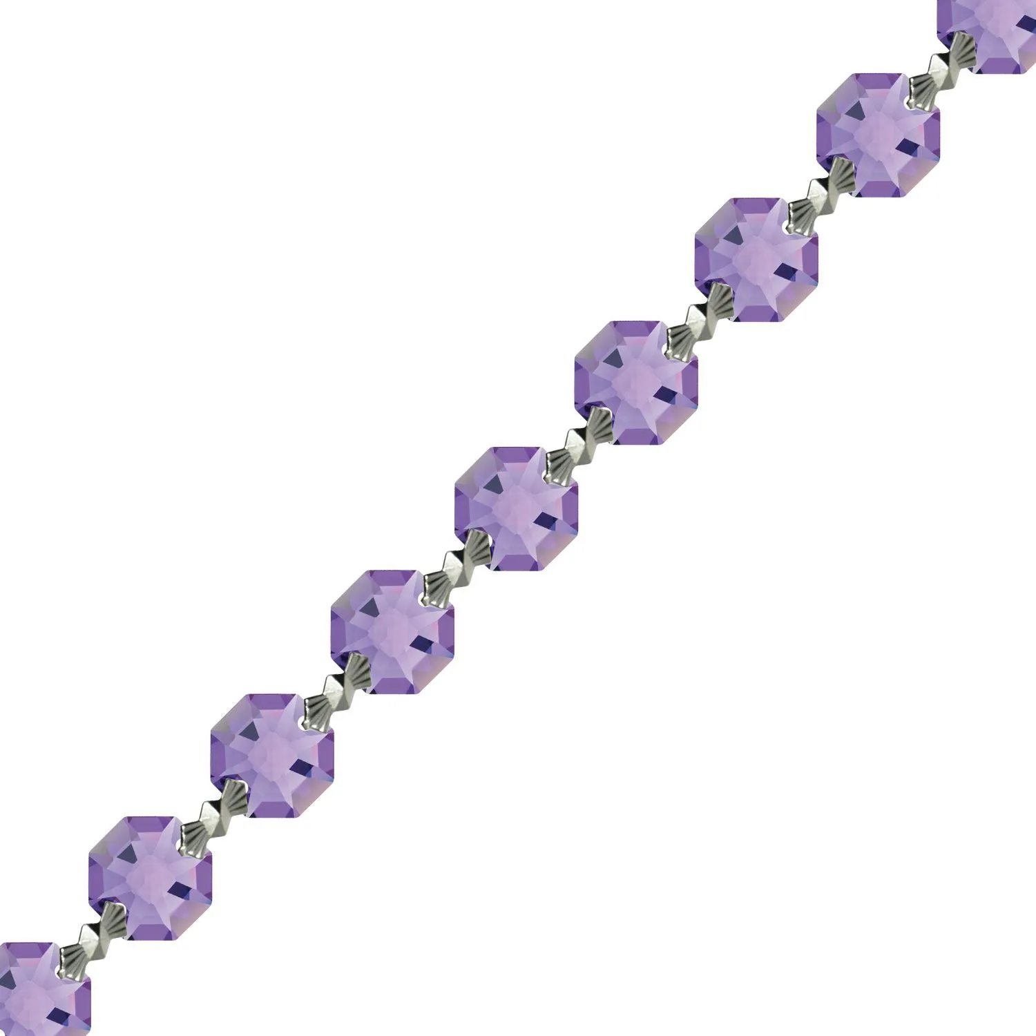 Crystal Garland Swarovski Strass Blue Violet Octagon Lily Prisms Crystal Strand
