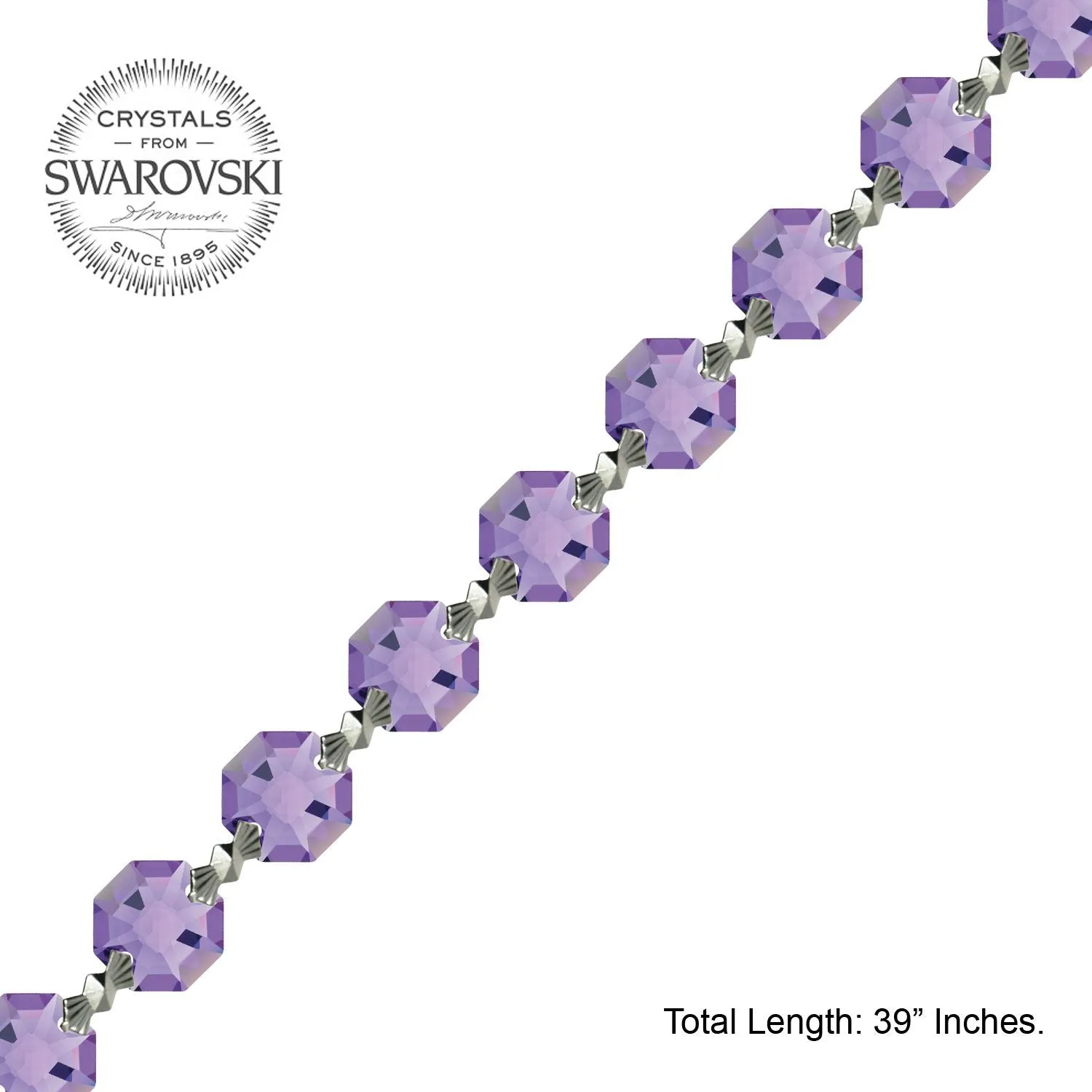 Crystal Garland Swarovski Strass Blue Violet Octagon Lily Prisms Crystal Strand