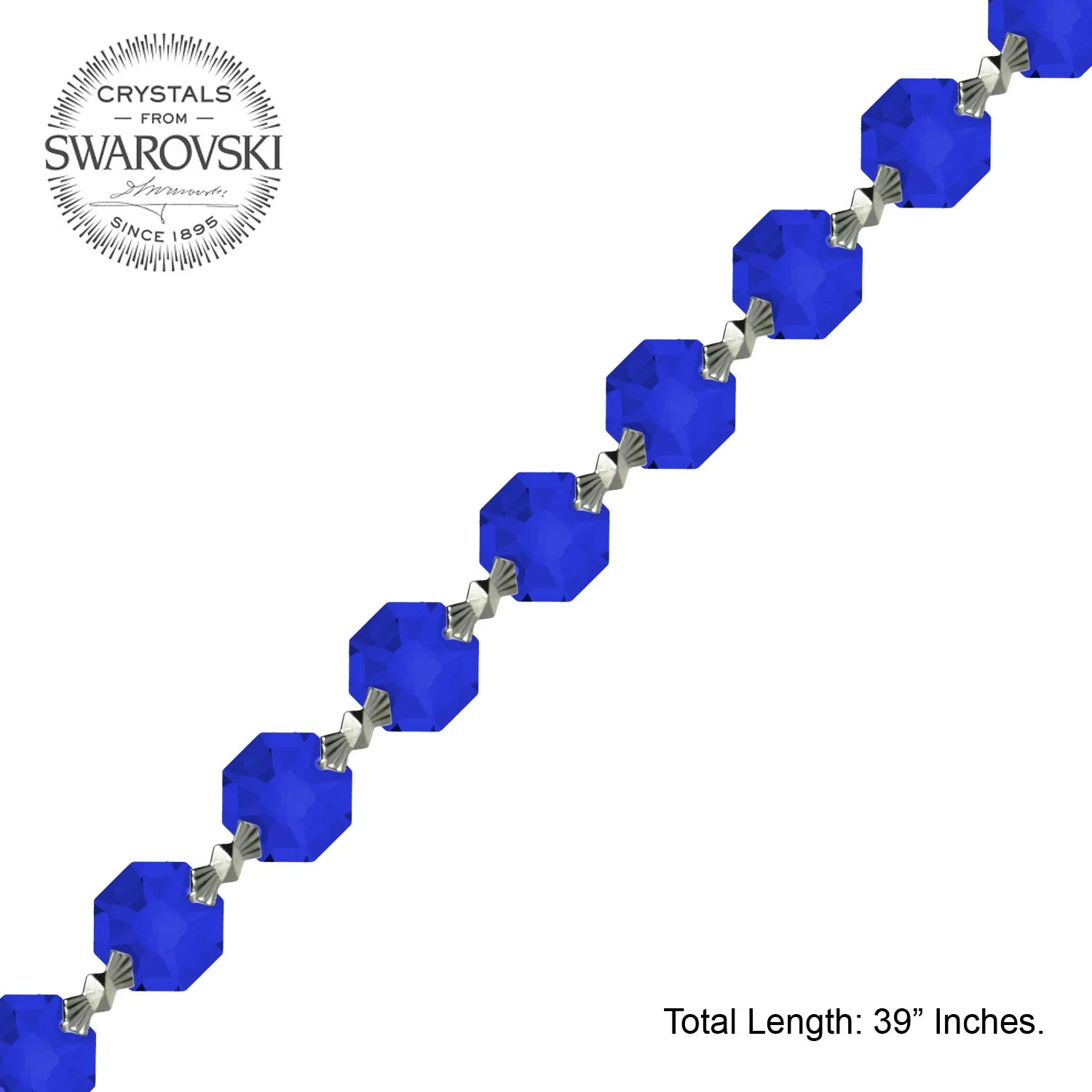 Crystal Garland Swarovski Strass Dark Sapphire Octagon Lily Prisms Crystal Strand
