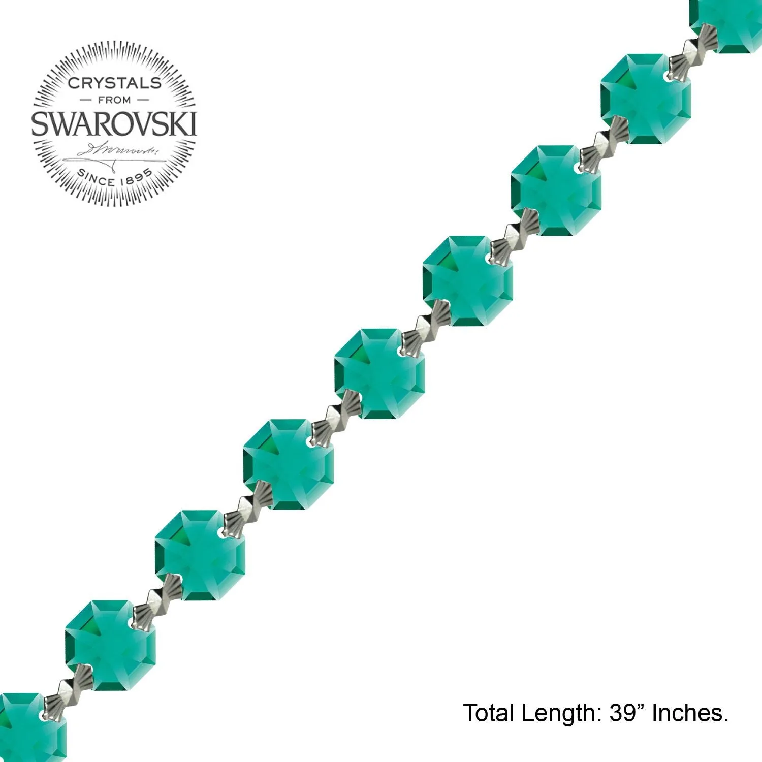 Crystal Garland Swarovski Strass Emerald Octagon Lily Prisms Crystal Strand