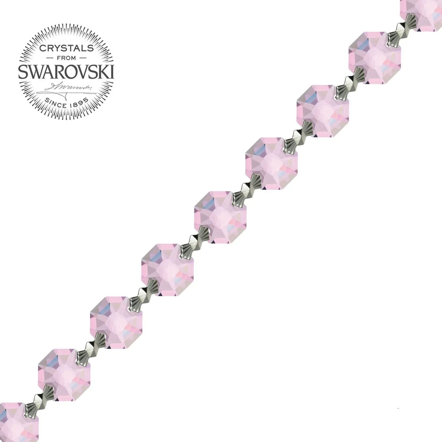 Crystal Garland Swarovski Strass Rosaline Octagon Lily Prisms Crystal Strand