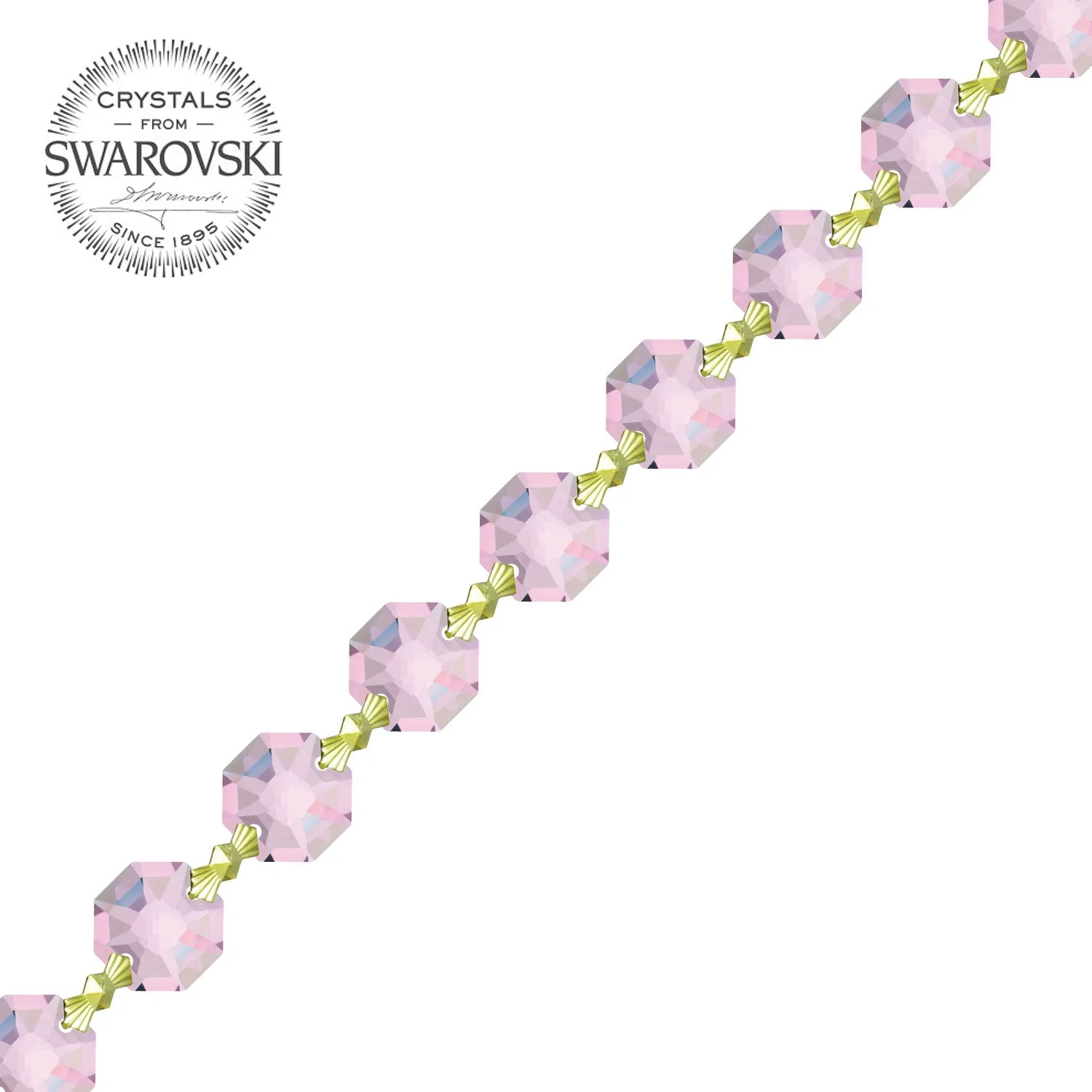 Crystal Garland Swarovski Strass Rosaline Octagon Lily Prisms Crystal Strand