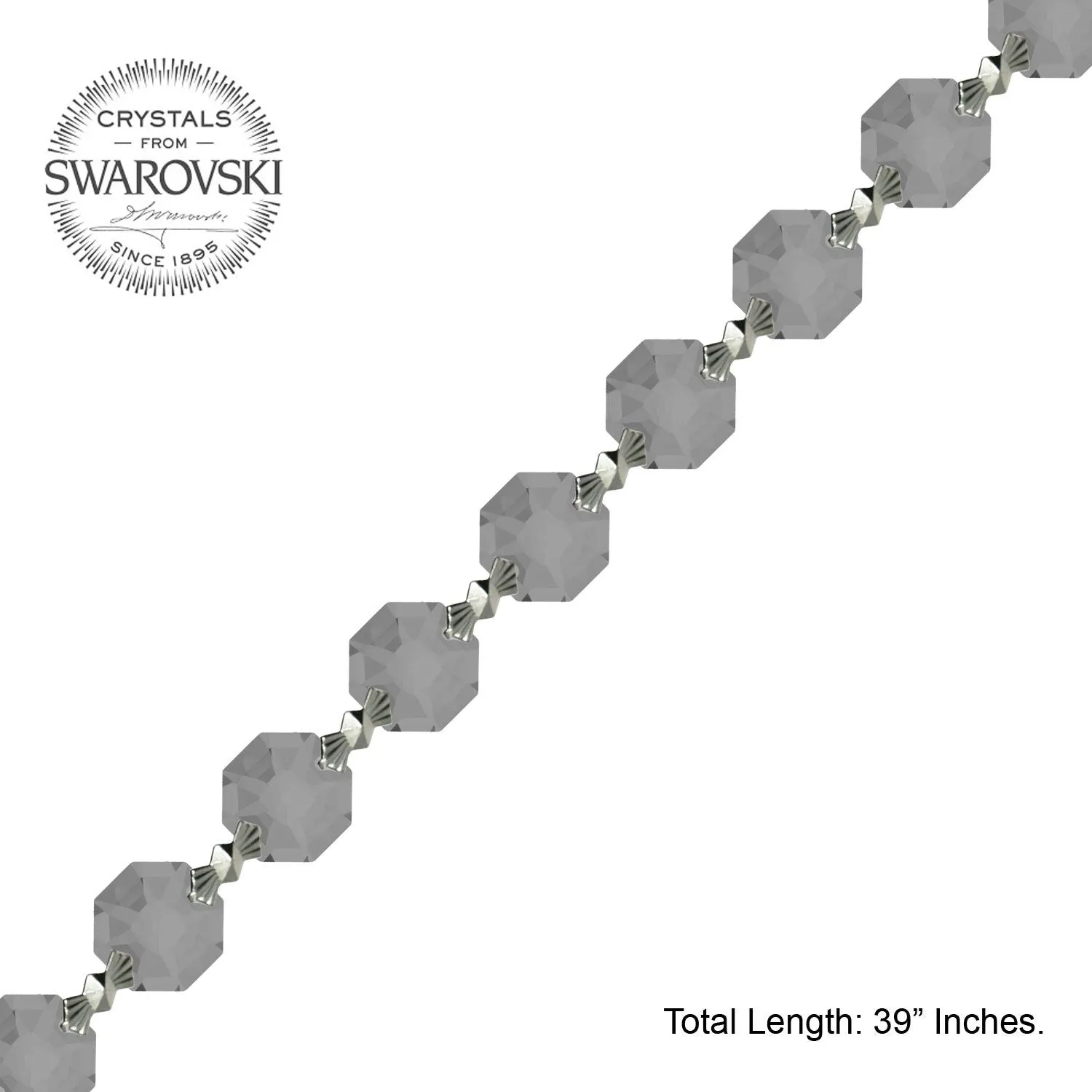 Crystal Garland Swarovski Strass Silver Shade Octagon Lily Prisms Crystal Strand