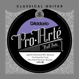 D'Addario LCX-3B Pro-Arte Lightly Polished Silver Plated Copper on Composite Core Classical Guitar Half Set Extra - Hard Tension