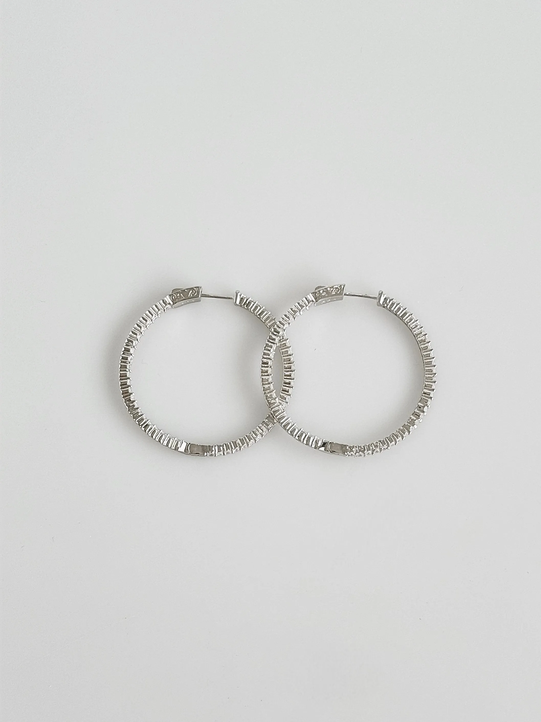 Double Vision 1.75" 2MM Eternity Hoop Earrings
