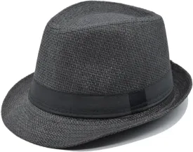 Fashion Unisex Straw Hat Ribbon Curling Brim Jazz Fedora Hat Panama Outdoor Beach Hats