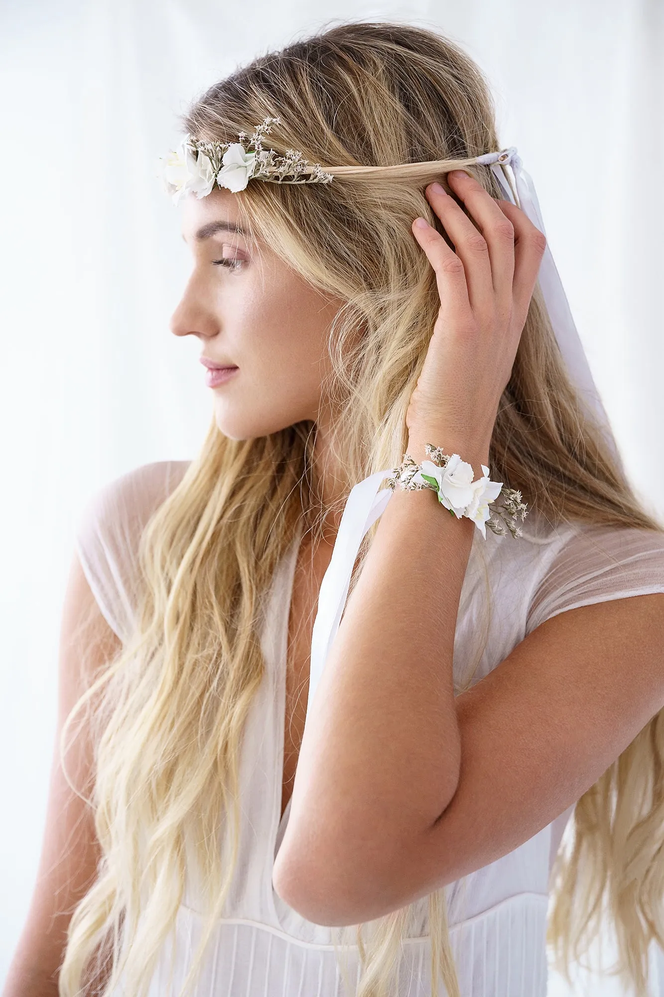Flower crown White 18cm