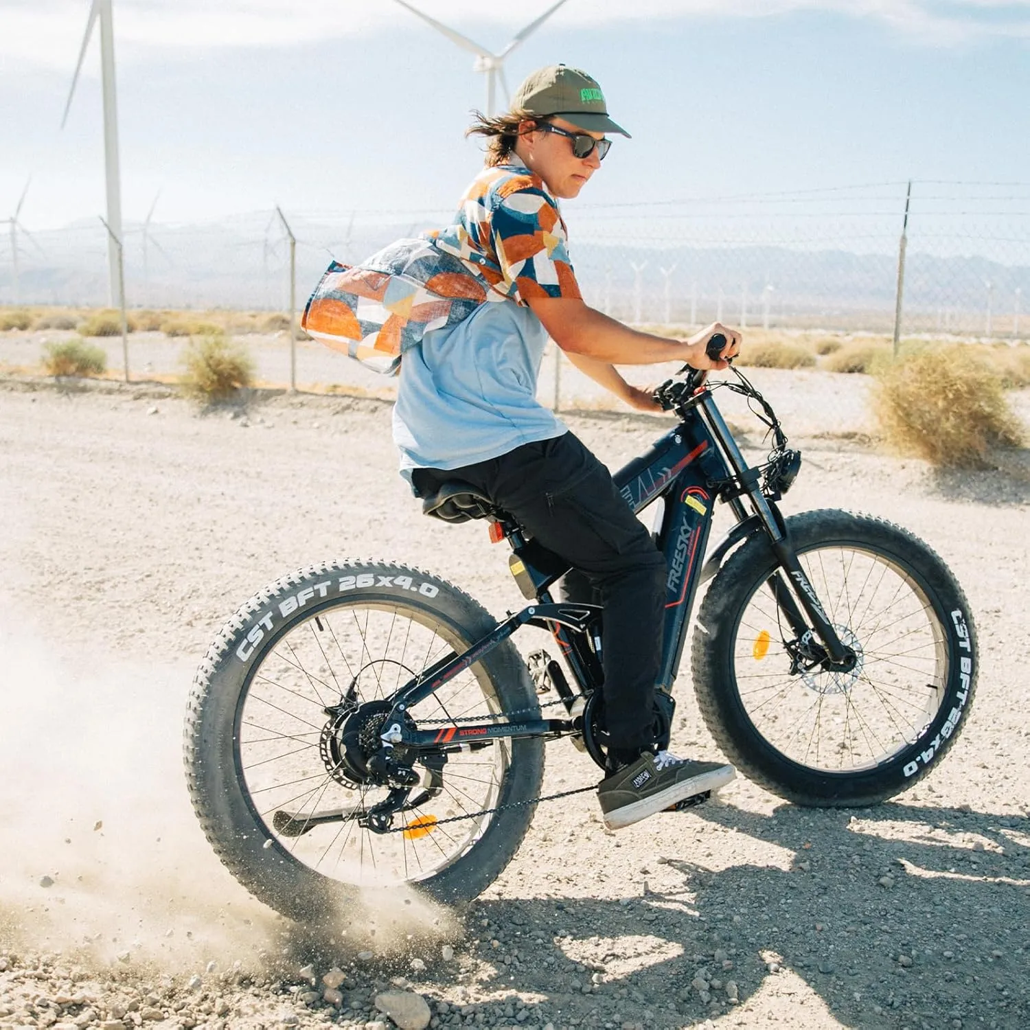 FREESKY Upgraded 2025 Dual Battery Electric Bike for Adults 2500W 48V 41Ah 38MPH&90-160 Miles Long Range 26" Fat Tire Full Suspension E Bike with Dual Hydraulic Brakes