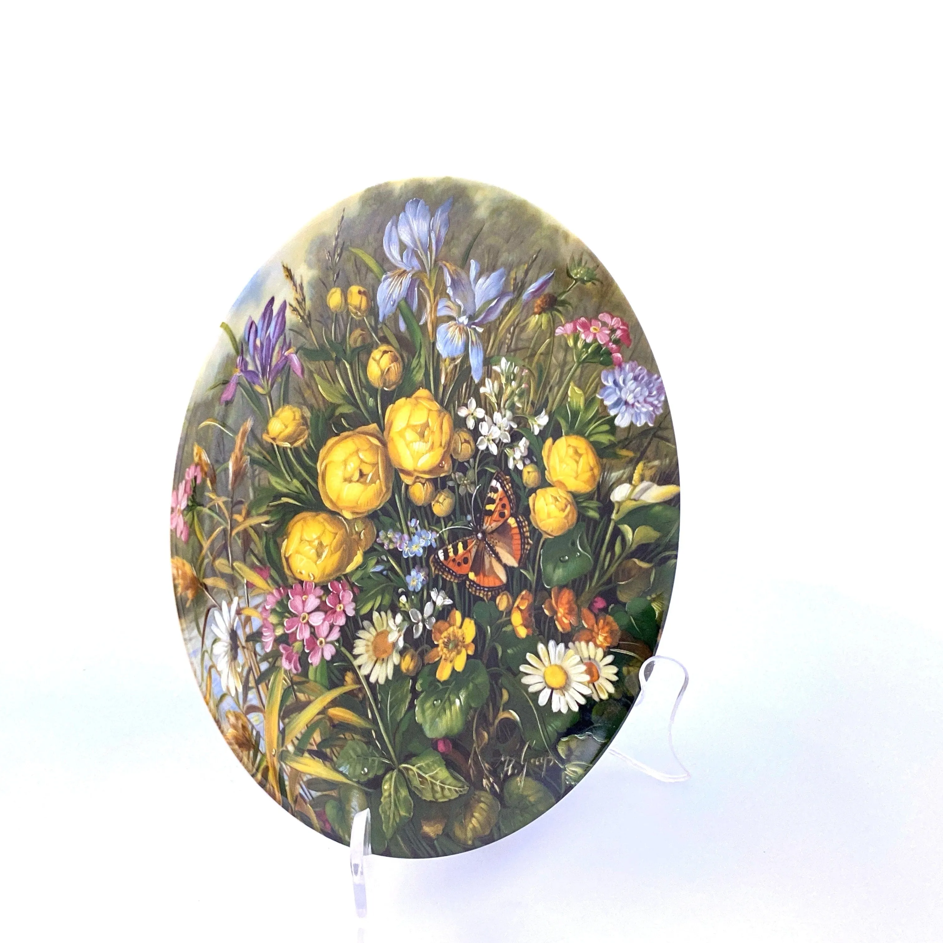 Furstenberg Am Teich ‘By the Pond’ Butterflies & Wild Flowers Ceramic Decorative Wall Plate 1989