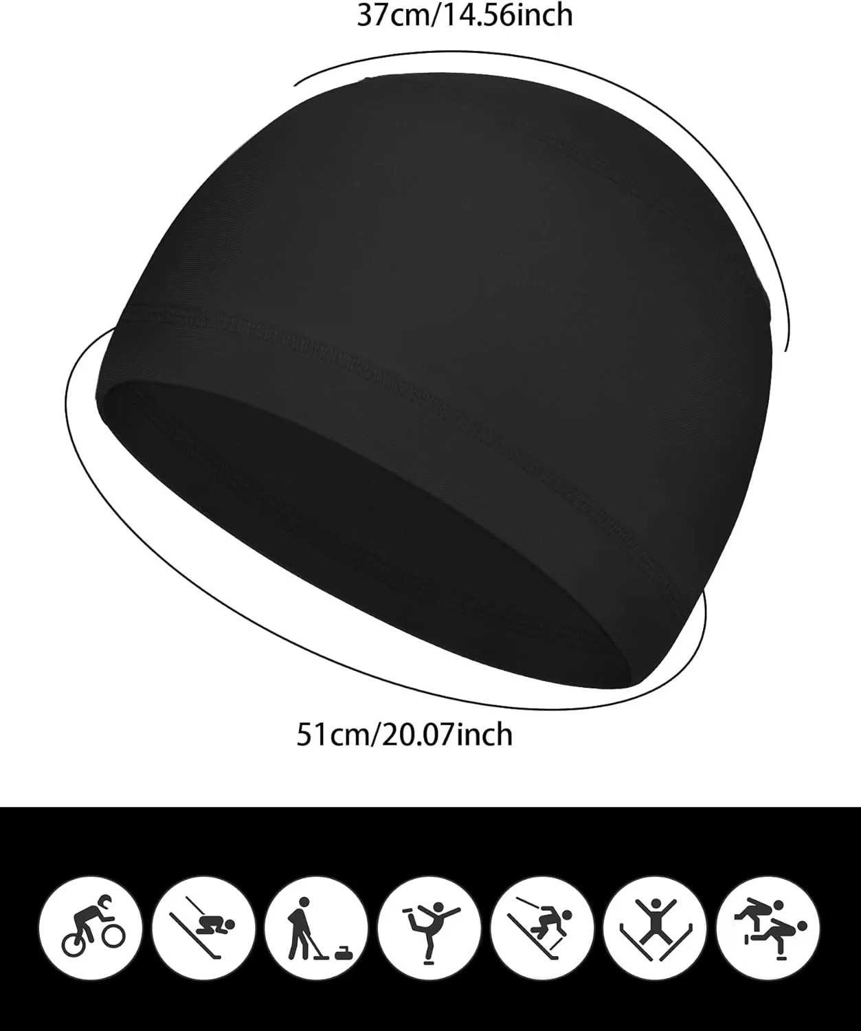 Geyoga 6 Pieces Cooling Skull Cap Helmet Hard Hat Liner Sweat Wicking Cap Running Hats for Cycling Do Rag Men Women
