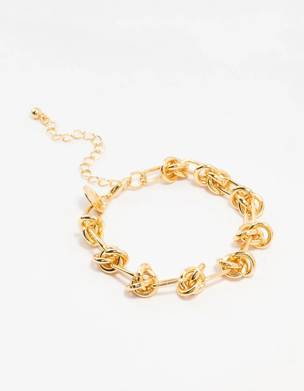Gold Plated Knotted Link Bracelet