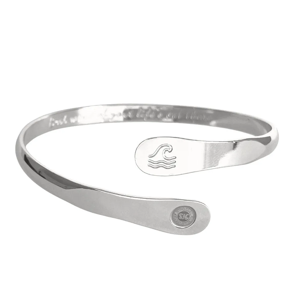 Gold Wave Bracelets, Surfers Bracelets, Ocean Bracelets,  Engraved Best wave of your life's out there Bracelets