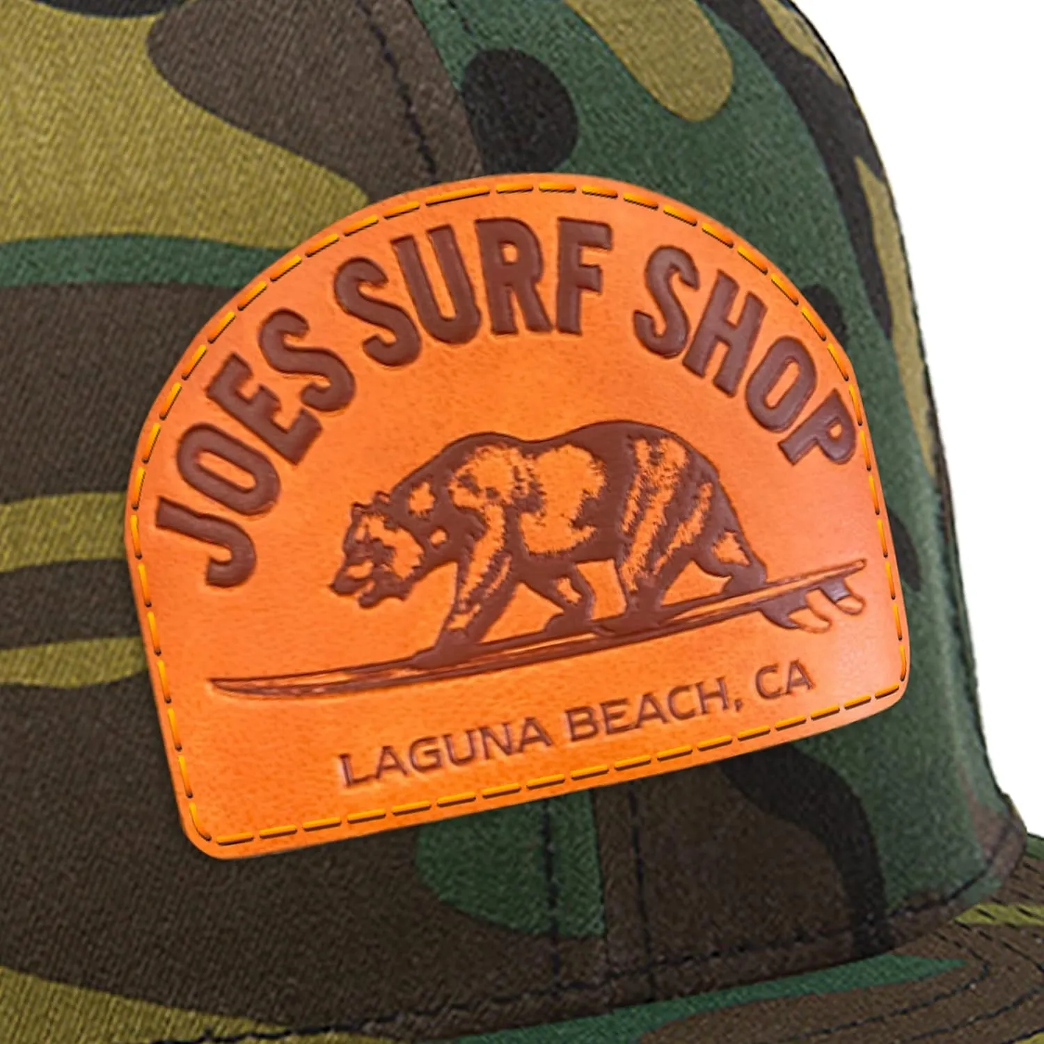 Joe's Surf Shop Surfing Bear Flat Bill Snapback Trucker Hat