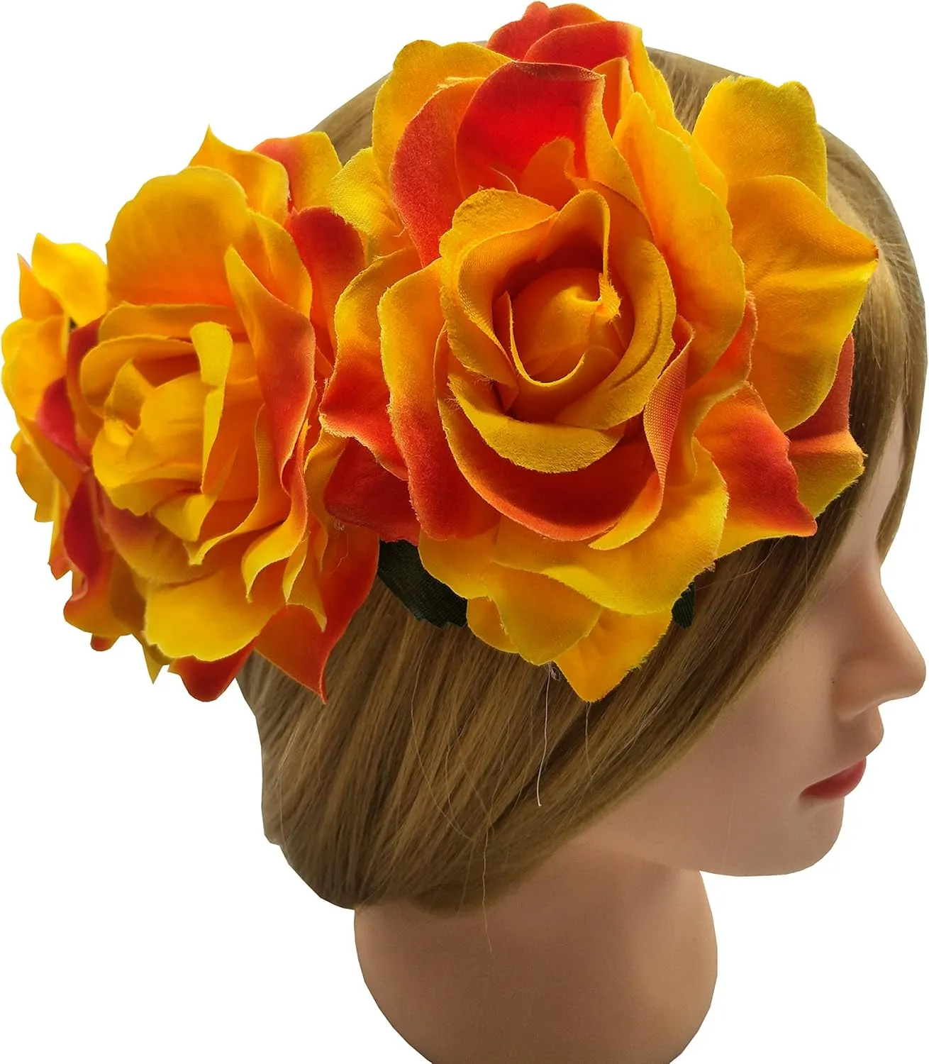 La Homein Sanrich 4pcs/Pack Fabric Rose Hair Flowers Clips Mexican Hair Flowers Hairpin Brooch Headpieces