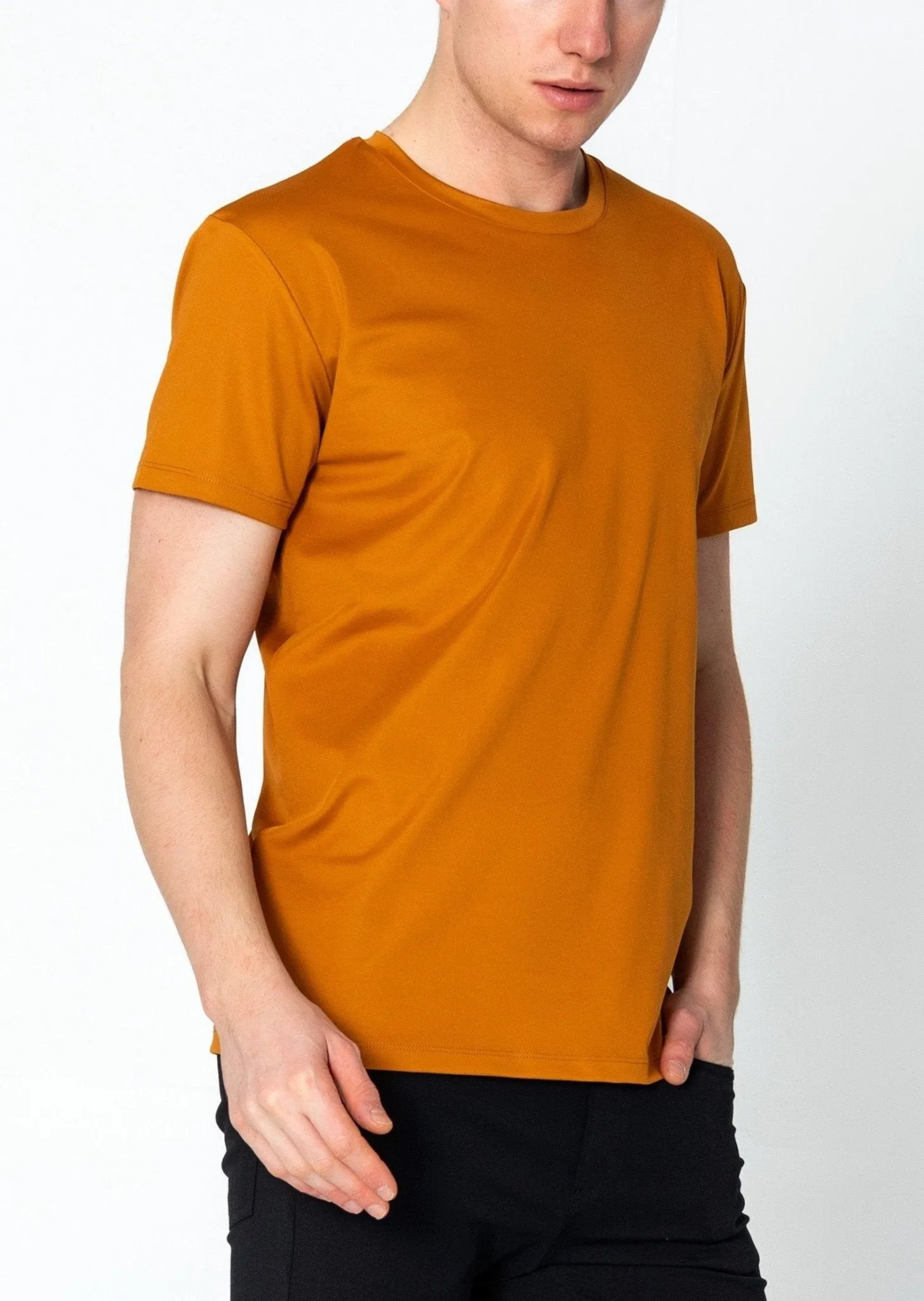 Luxurious Glow Crew-Neck T-Shirt - Mustard