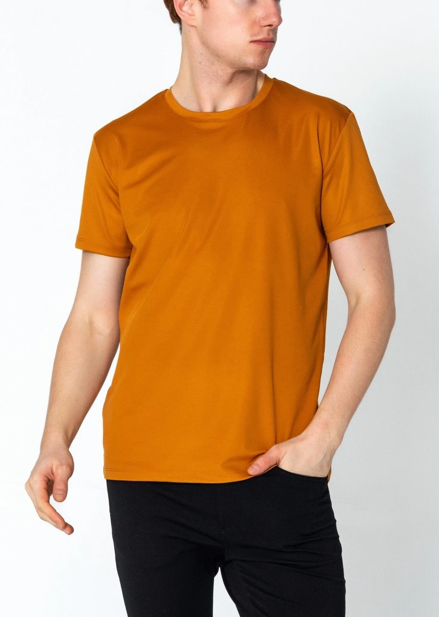 Luxurious Glow Crew-Neck T-Shirt - Mustard