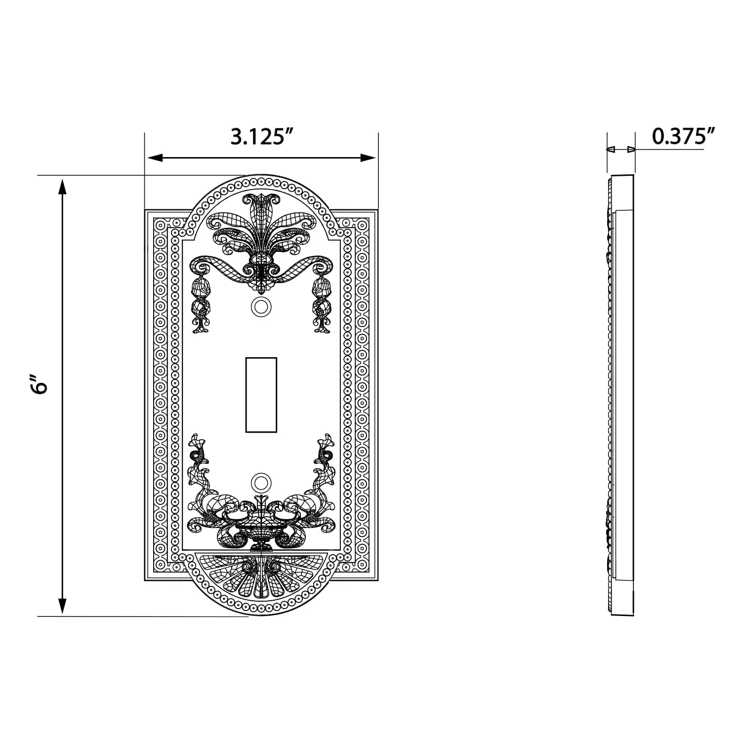 Meadows Switch Plate with Single Toggle in Antique Brass