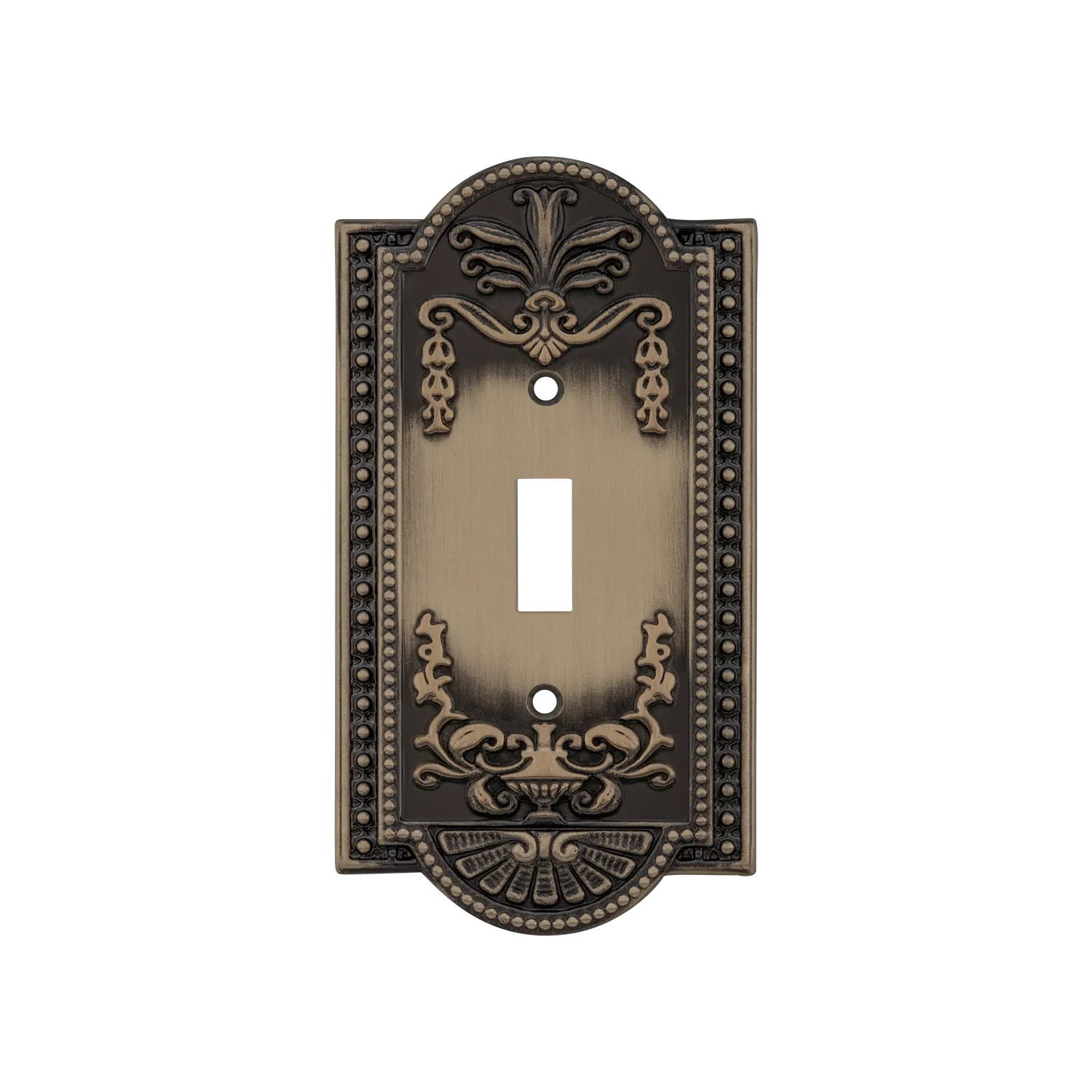 Meadows Switch Plate with Single Toggle in Antique Brass