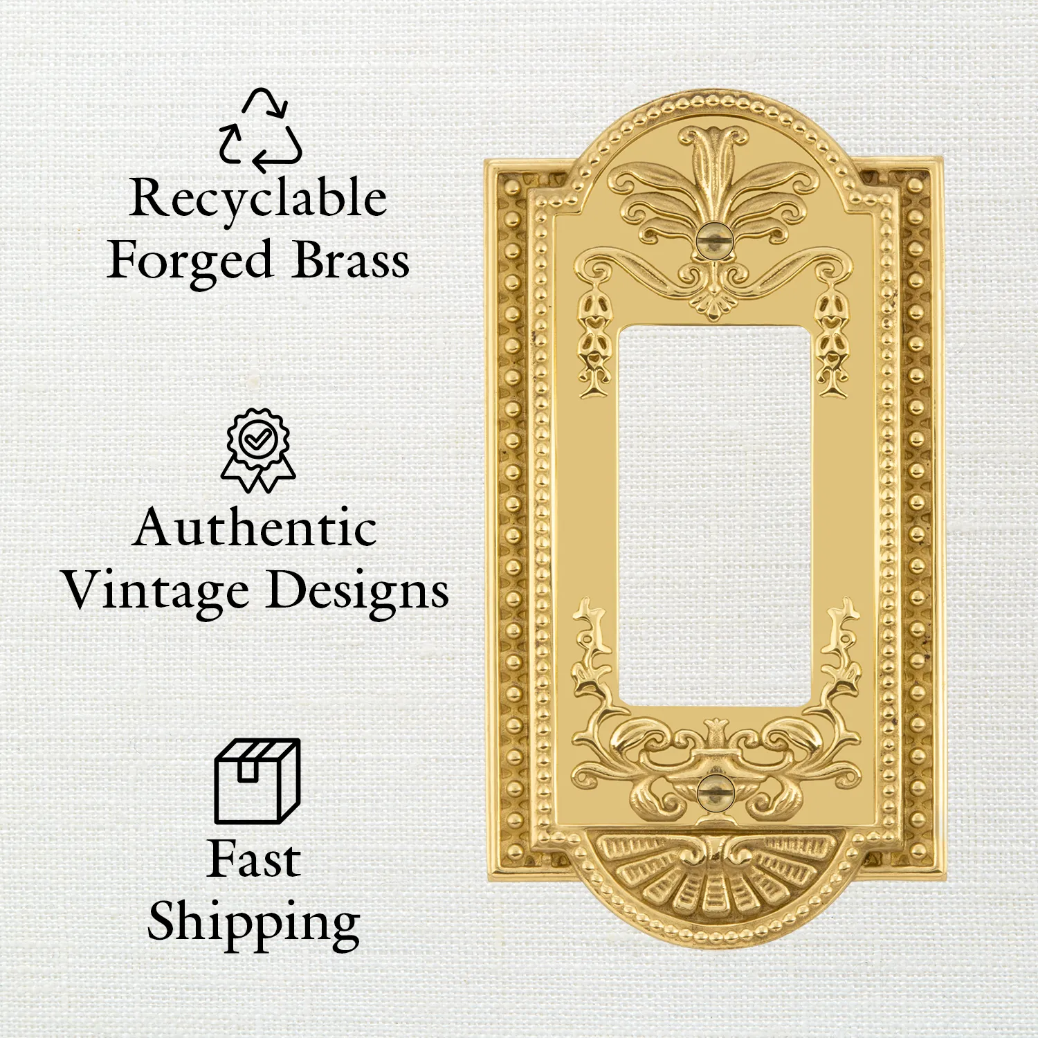 Meadows Switch Plate with Triple Rocker in Bright Chrome