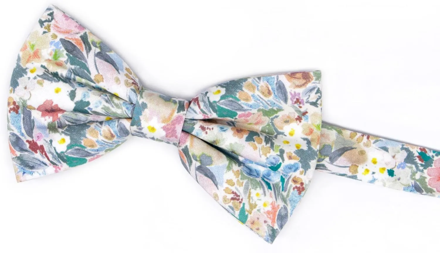 Mens Cotton Floral Pre-tied Bowtie Flower Pattern Bow Tie for Wedding Groomsmen Party