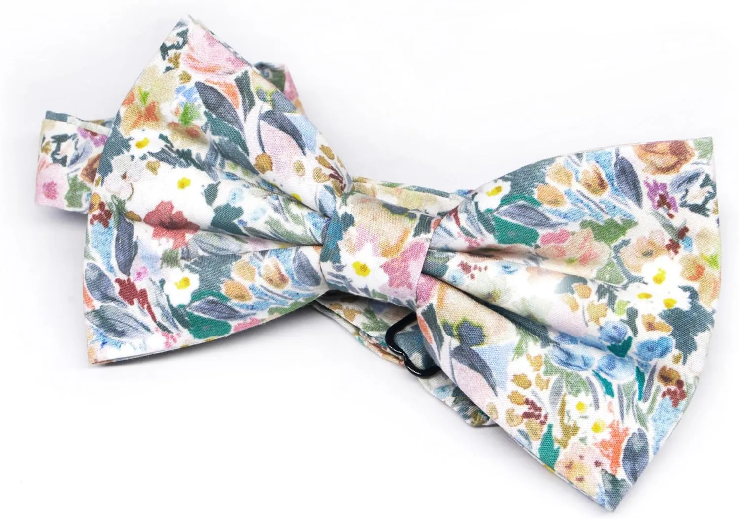 Mens Cotton Floral Pre-tied Bowtie Flower Pattern Bow Tie for Wedding Groomsmen Party