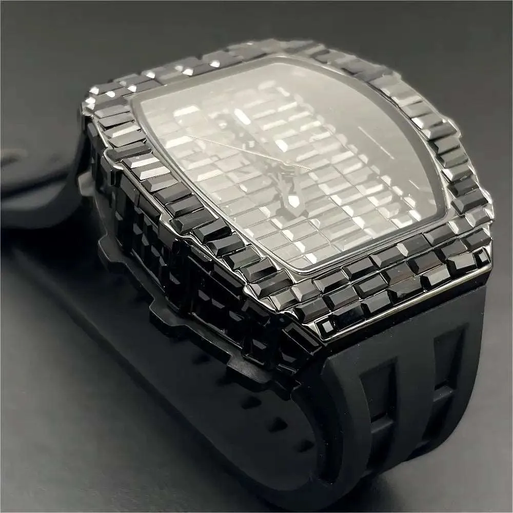 MISSFOX Tonneau Quartz Watch with Decorative Bezel
