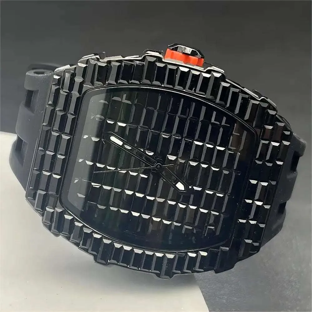 MISSFOX Tonneau Quartz Watch with Decorative Bezel