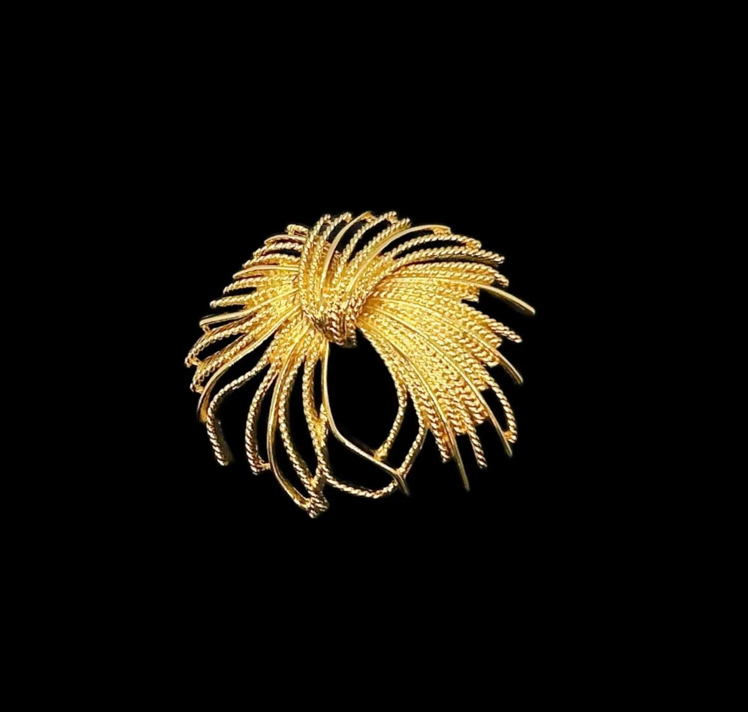 Monet  Vintage Gold Textured Tassel Pin