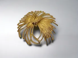 Monet  Vintage Gold Textured Tassel Pin