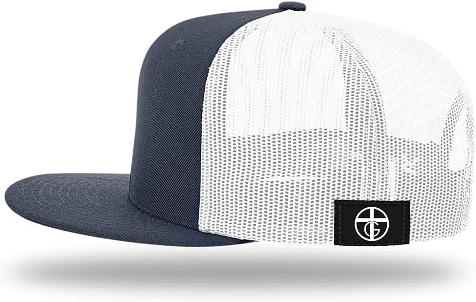 Our True God 70X7 Seventy Times Seven Flatbill Christian Trucker Hat - Adjustable Snapback Hat - Mesh Side for Casual Wear