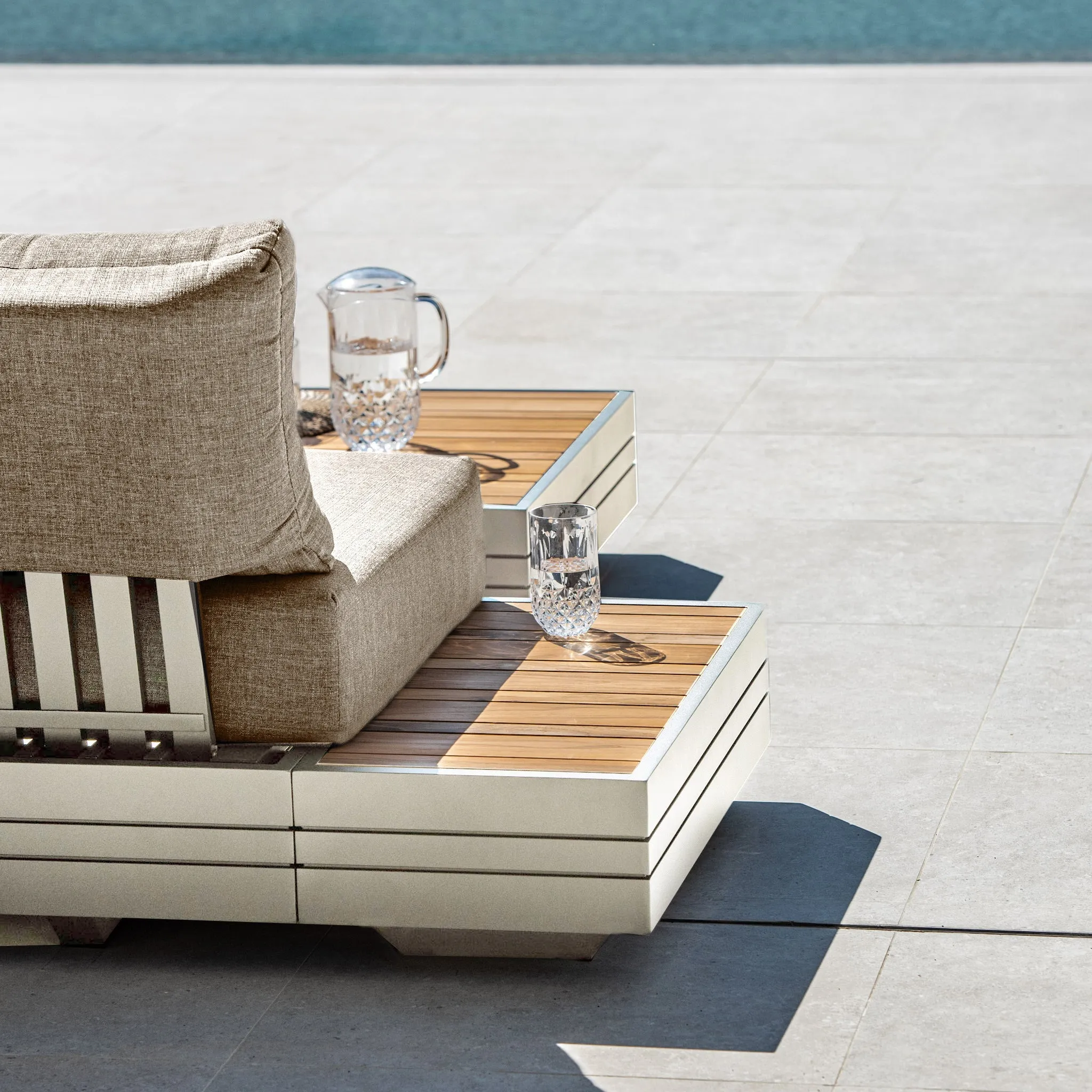 Panama Teak Side Table in Latte