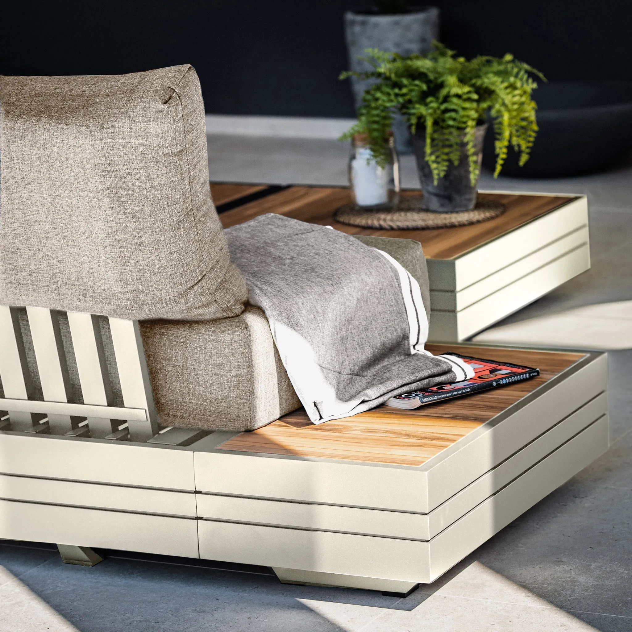 Panama Teak Side Table in Latte