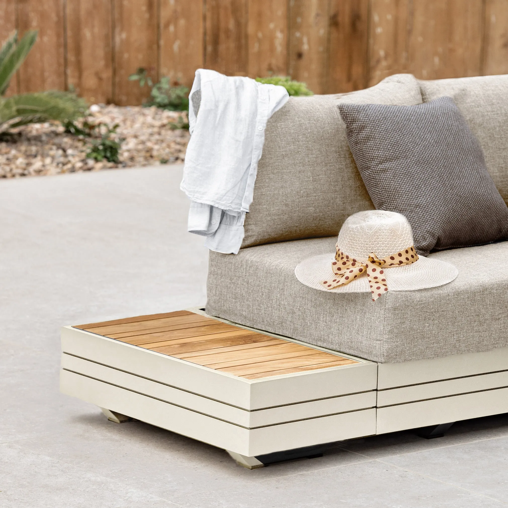 Panama Teak Side Table in Latte