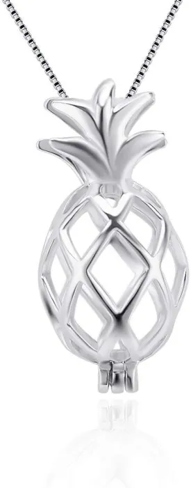 Pineapple Cage Pendants for Pearl Jewelry Making Sterling Silver, Design Pearl Cage Pendants for Women