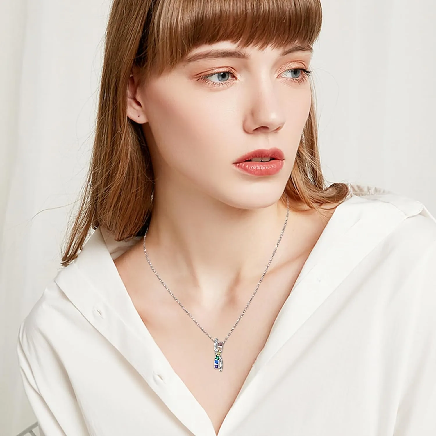 Pride Necklace Gifts for Women Men 925 Sterling Silver Rainbow Pride Pendant LGBT Gay Necklace Jewelry Gifts for Lesbian