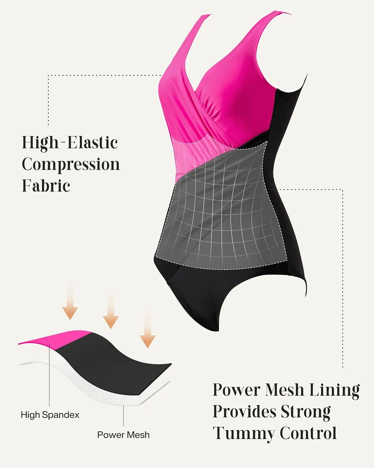 RXRXCOCO Womens One Piece Swimsuits Tummy Control Ruched Criss Cross Bathing Suits V Neck Slimming Swimwear