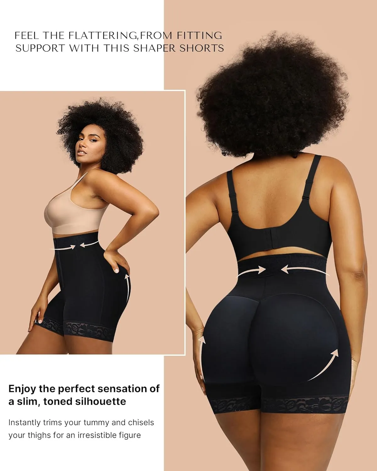 SHAPELLX Butt Lifter Shapewear Tummy Control Shorts For Women Waist Cincher With Hook Zipper Closure Body Shaper Wear