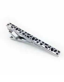 Silver Tie Clip with Black Spots