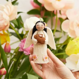 Spring Angel with Bunny - Black Hair