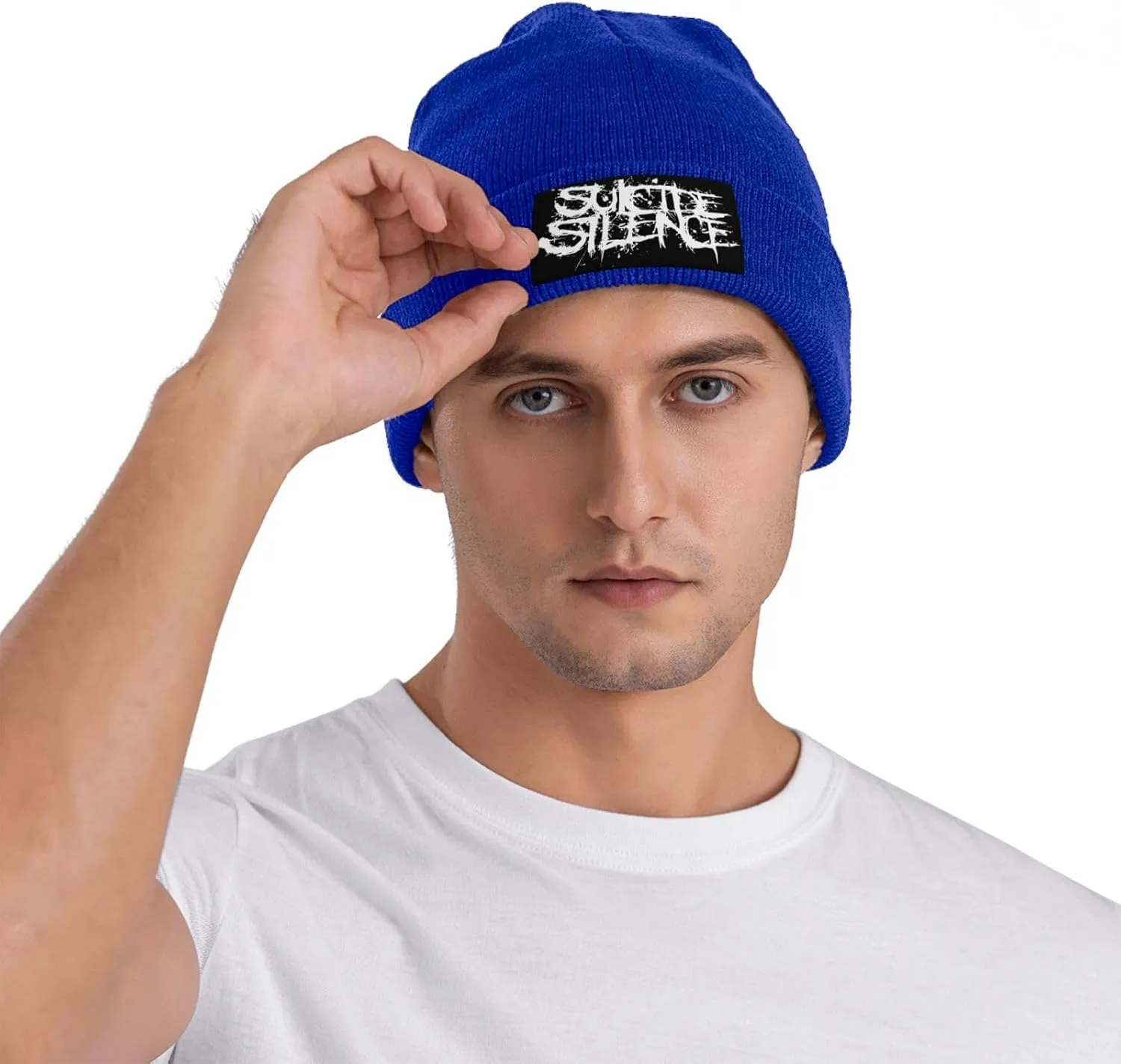 Suicide Music Silence Knit Cuffed Beanie Hat Warm Beanies Soft Slouchy Winter Hats Men's Women's Daily Caps Black