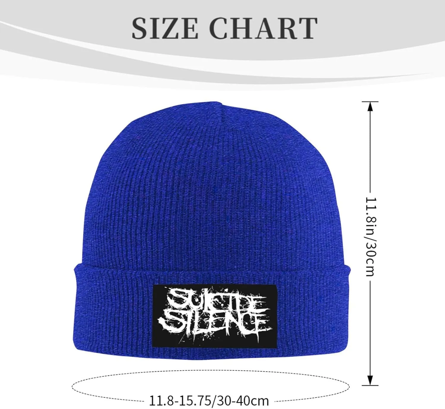 Suicide Music Silence Knit Cuffed Beanie Hat Warm Beanies Soft Slouchy Winter Hats Men's Women's Daily Caps Black