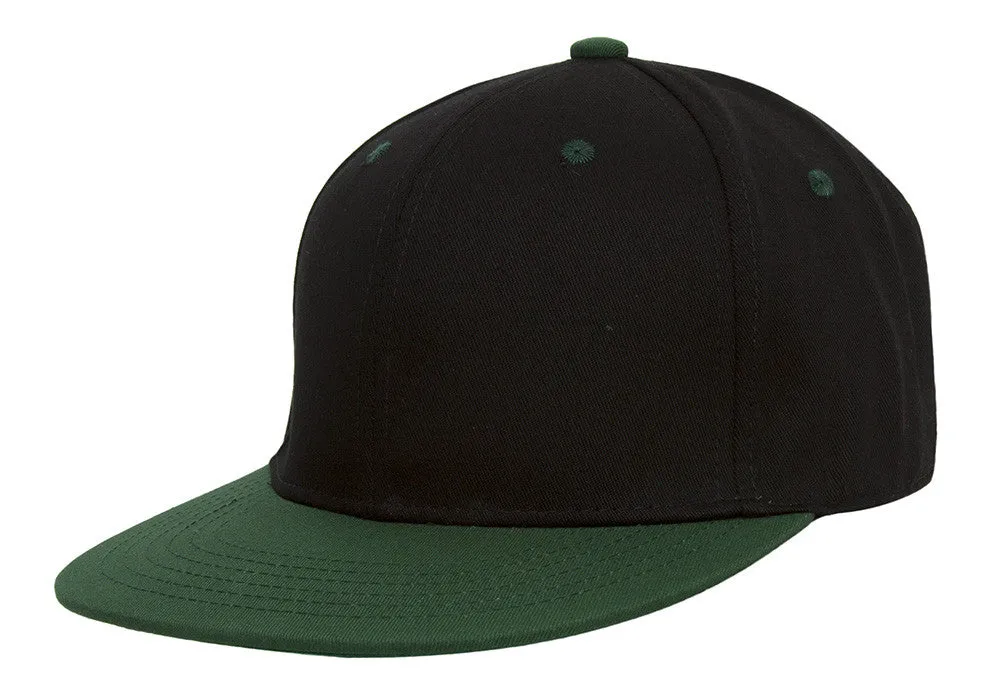 TopHeadwear Polyester Two-Tone Flat Bill Snapback