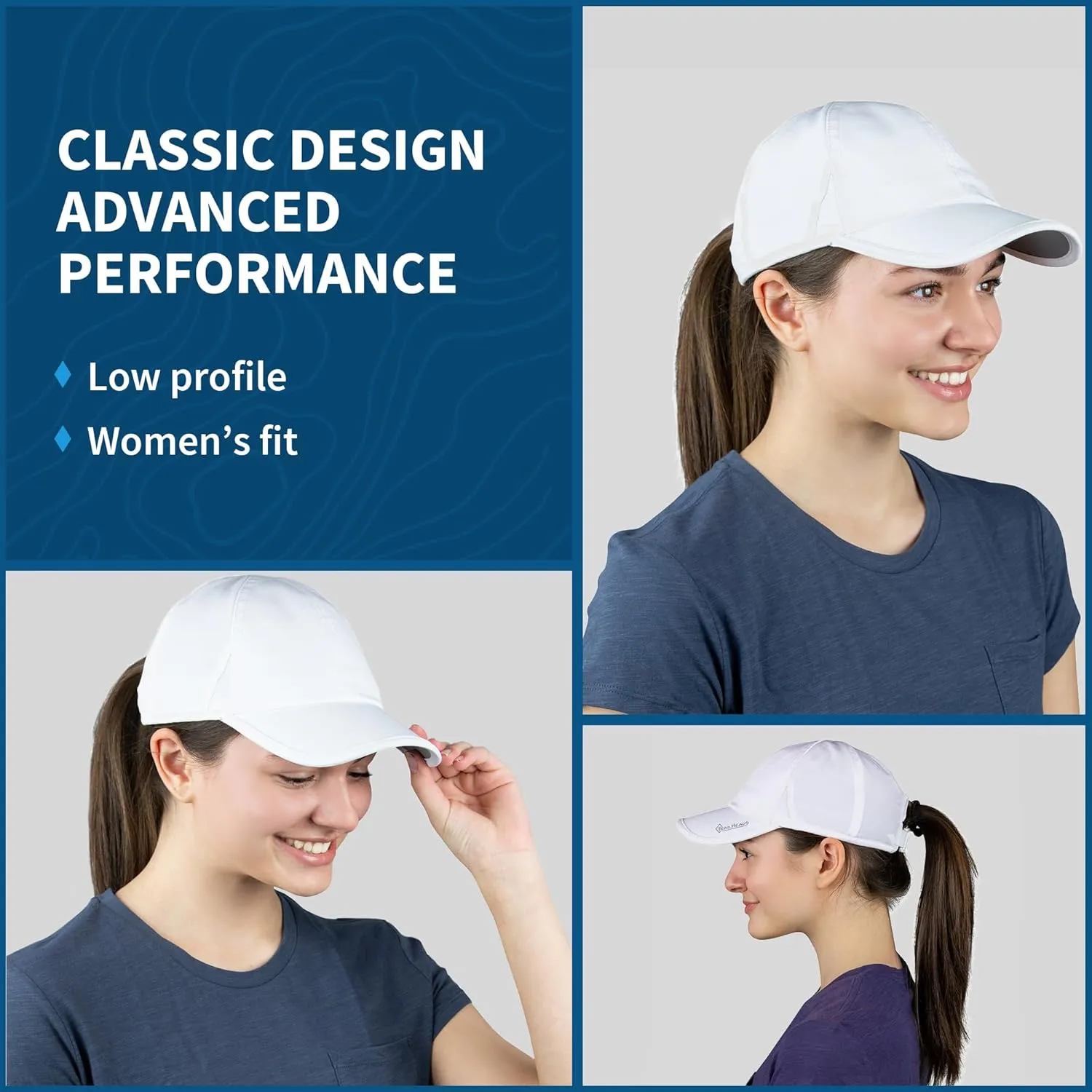 TrailHeads UV Protection Running Hats for Women, 50  UPF - Summer Hats for Women Baseball Cap - Tennis, Golf, Gym, Workout