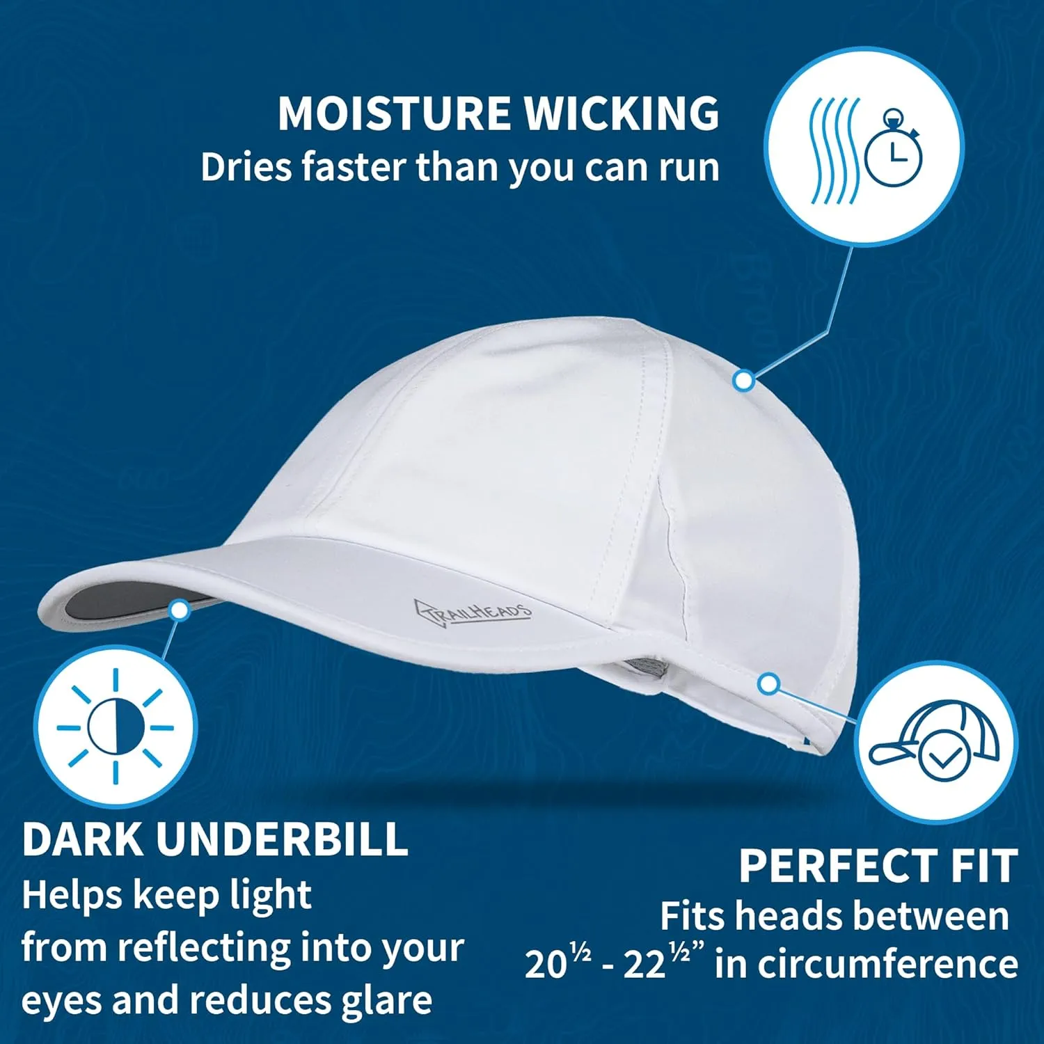 TrailHeads UV Protection Running Hats for Women, 50  UPF - Summer Hats for Women Baseball Cap - Tennis, Golf, Gym, Workout