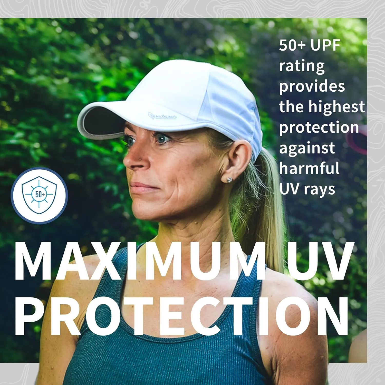 TrailHeads UV Protection Running Hats for Women, 50  UPF - Summer Hats for Women Baseball Cap - Tennis, Golf, Gym, Workout