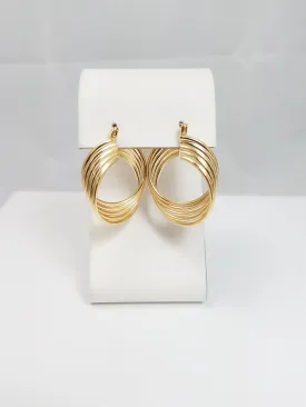 Twisted Hollow Hoop Earrings in 14k Yellow Gold