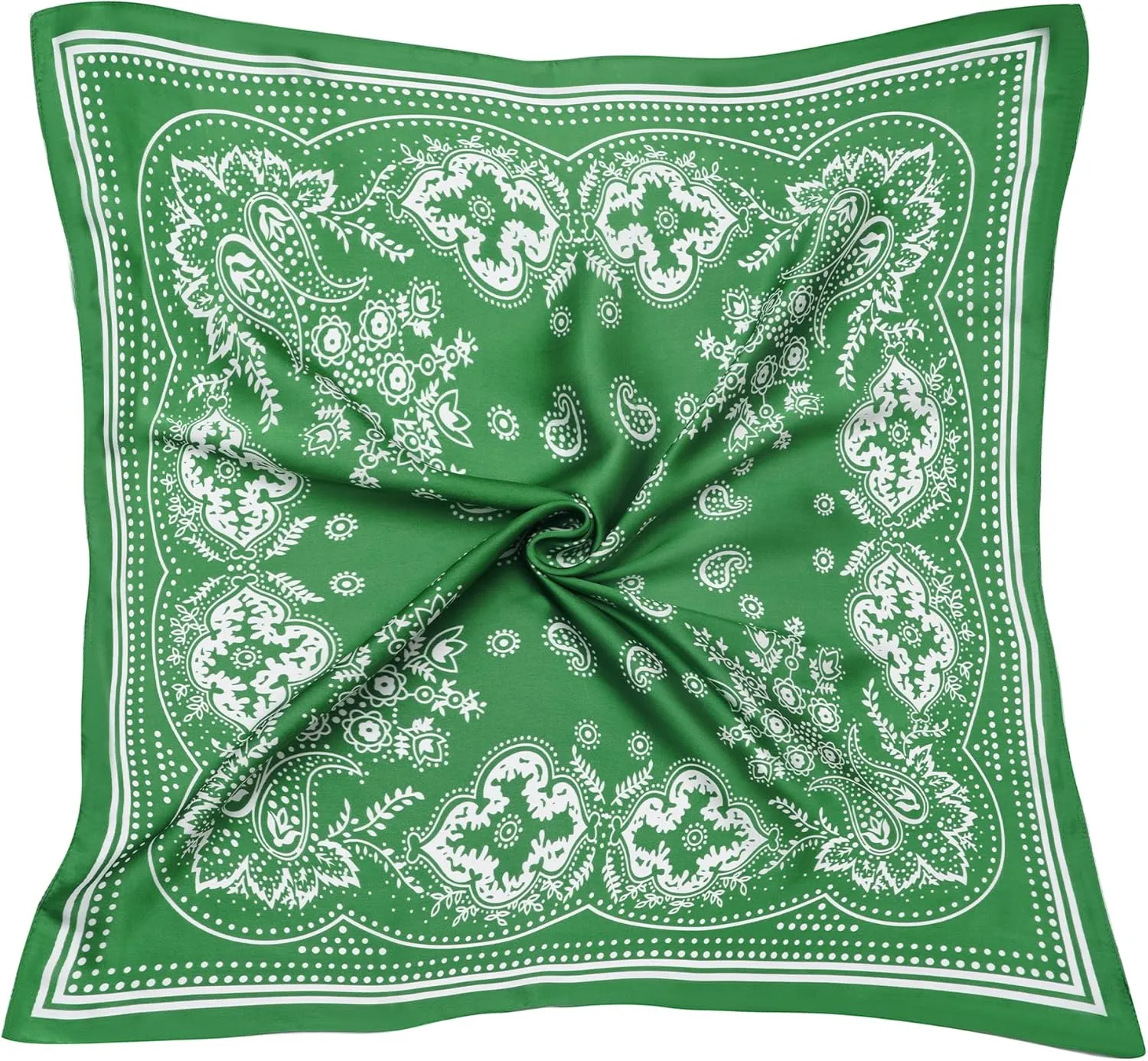 VANLINKER 27.5 Inches Silk Head Scarf for Women Men Vintage Bandanas Satin Hair Scarf Silk Wrap Neck Square Scarves VL9549