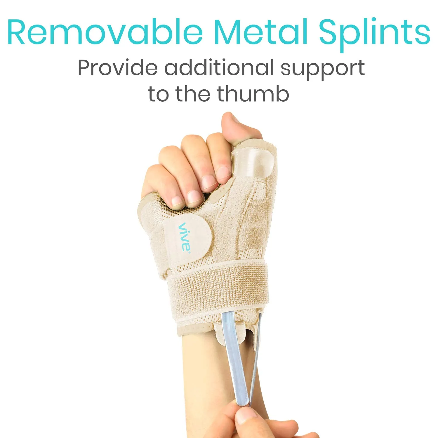 Vive Thumb & Wrist Brace for Right or Left Hand - Spica Splint Brace for Carpal Tunnel, Tendonitis, & Arthritis in Hands or Fingers - Compression Support for Women Men - Stabilizer Relief for Bowling